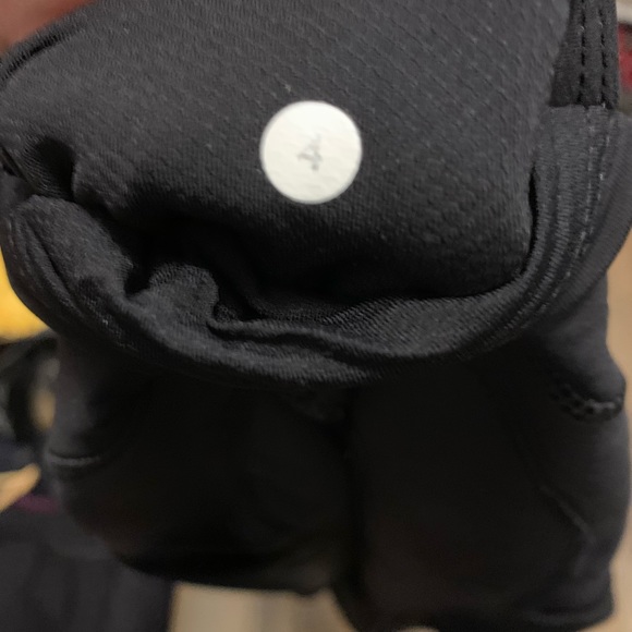 Lululemon black crops with “leather” accents - Picture 3 of 3